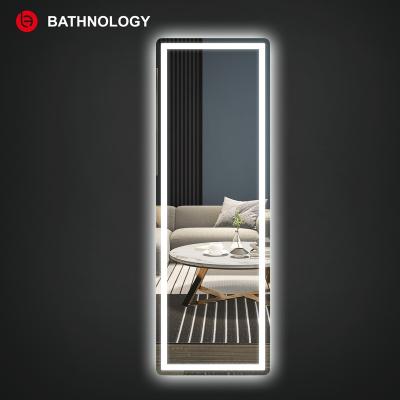 China Living Room Wall Mounted Luminous Led Mirror Rectangle Light Smart Anti-fog Dressing Full Body Mirror Wholesale Led for sale