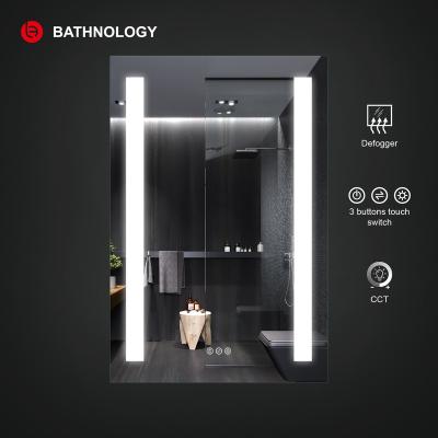 China MA24366500KTSD Magnifying Anti-fog Frosting Window Led Light Smart Bathroom Hotel Touch Sensor Mirror Illuminated Rectangle Magnifying for sale