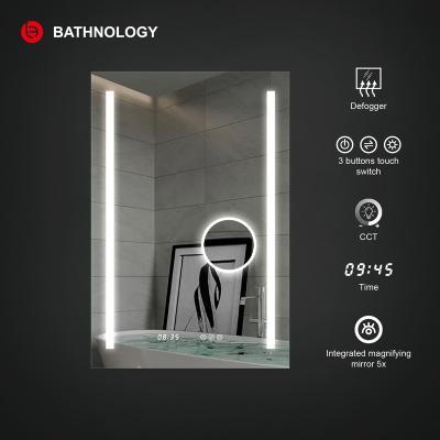 China MA24366500KTSDME Magnifying Frosting Window Bathroom Mirrors Led Smart Touch Screen Rectangle Mirror for sale