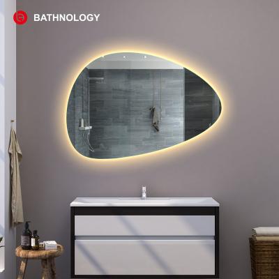 China Hot Sale Magnifying Bathroom Oval Wall Mirror Intelligent Waterproof Led Mirror for sale