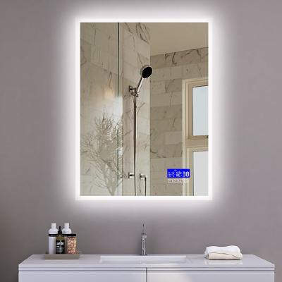 China Modern Smart Touch Mirror Bluetooths Smart Mirror Date Display Bright Bathroom Rectangle Led Mirror for sale