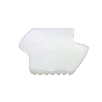 China Hand Held Customize Natural White Jade Gua Sha Scraping Therapy Gua Sha Tools for sale