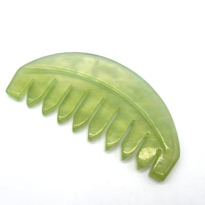 China Natural Jade Gua Sha Scraping Tool Guasha Comb Jade Health Care Green Massage For Treatment Jade Comb Body Massager SPA Point for sale