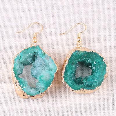 China Other Agate Green Natural Quartz Crystal Jewelry Earring For Women for sale