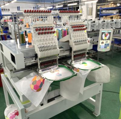 China High Speed ​​Bordar Computerized 2 Heads Maquina T-shirt Embroidery Machine China Embroidery Hat/T-shirt/Flat/3D/Towel/Leather/Jacket for sale