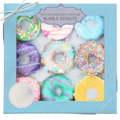 China funny & Private Label Body Skin Care 4 Pack Organic Colorful Donut Shape Bathbombs Kids Bubble Vegan Bath Fizzer Donut Bath Bomb Gift Set For Shower for sale