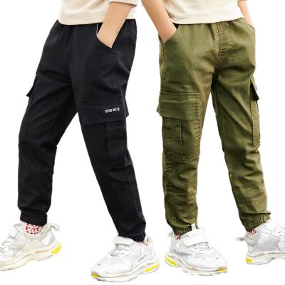 China Wholesale Breathable Boys Spring Summer Boy Pants Causal Solid Black Khaki Cargo Pants Army Green for sale