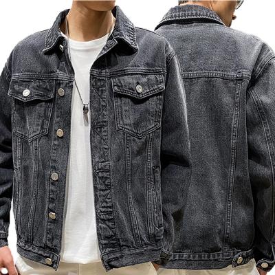 China Wholesale New Fashion Breathable Plain Washed Casual Black Cotton Denim Jackets For Men for sale