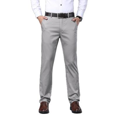 China 2021 new fashion business men's Anti-wrinkle trousers male brand Gray Pants casual straight soft pants for sale