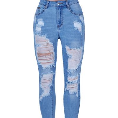 China QUICK DRY Custom Women's Jeans Skinny Jeans For Women Jeans Ripped Pants for sale