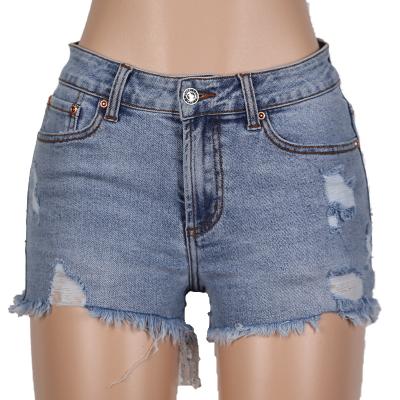 China Fashion Women's Jeans Light Color Breathable Tassel Shorts Sexy Ripped Jeans Women for sale