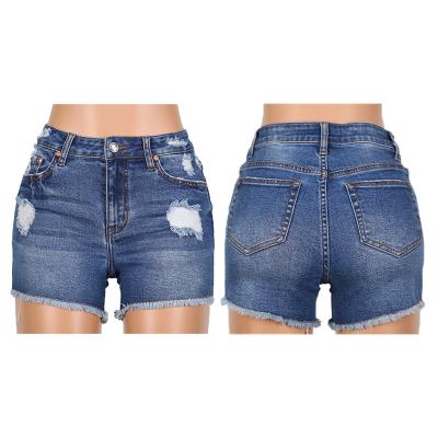 China Breathable Summer Sexy Hot Shorts Washed Jeans Ripped Distressed Denim Shorts High Waist Womens Short Jeans for sale