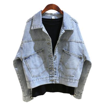 China Breathable Jeans Jacket Women 2021 Blue Custom Made Denim Ladies Fashion Amazon Sales Jean Jackets for sale