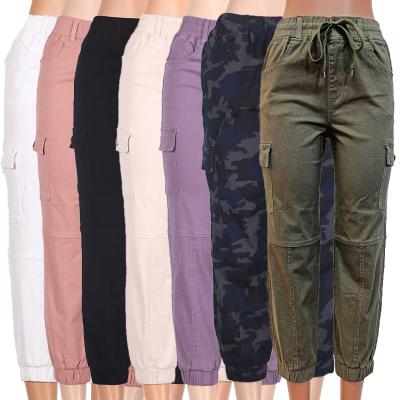 China QUICK DRY Women's Multi Bag Drawstring Tie Casual Army Waist Gaiters Jogger Top For High Waist Women Cargo Pants for sale