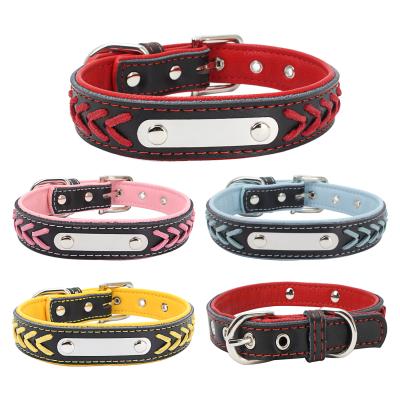 China 2022 JEWELED New Thoughtful Multifunctional Microfiber Fabric Dog Collar Pet Collar Leash Set Engravable Handwoven Leather Dog Collar for sale