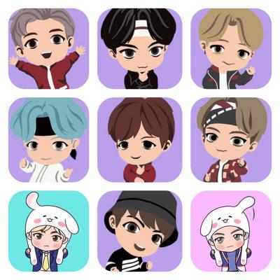 China Modern Most Popular Kpop Idol BTS Cartoon Jungkook DIY Paint By Number With Frame 20*20 Art Kits Canvas Painting Army Gifts Kids Fans for sale