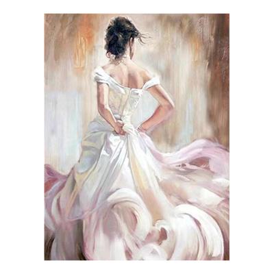 China New Cross Portrait Diamond Painting Decor 5D Full Drill Diamond Painting Wedding Dress Beautiful Classic/Postmodern Colorful Girl Skirt for sale