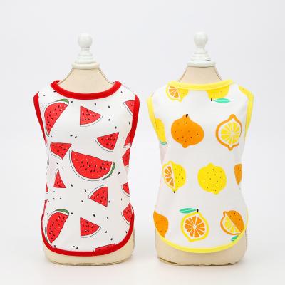 China 2021 viable spring and summer new three-color fruit pet clothing vest pet clothes summer for sale