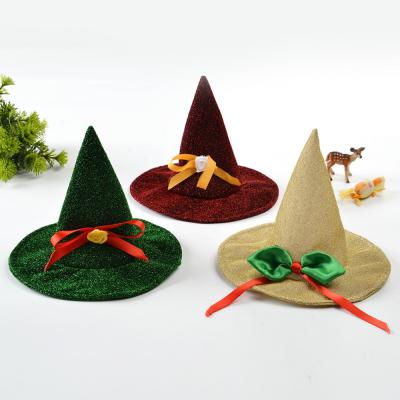 China Wholesale Viable Halloween Pet Costume Dog Witch Hat Green Color Witch Hat Puppy Cat Hat for sale