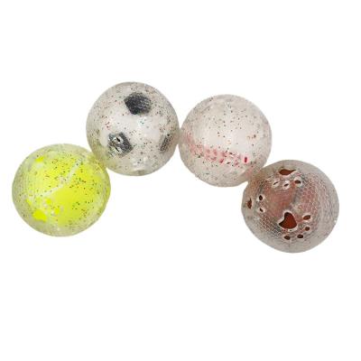 China Wholesale Viable Pet Training Ball Customized Transparent Classic Tennis Toys Pet Plays TPR Pet Squeak Toy for sale