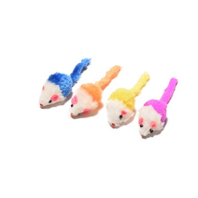 China Mini Shape Viable Design Cute Mouse Fun Cat Toy Two Color Mouse Cat Toy With Sand Sound Toy for sale