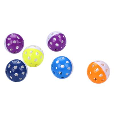 China Cat ball toy diameter 4cm 5cm viable plastic ball 6cm with bell wholesale various color pet ball bell for sale