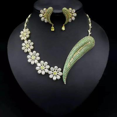 China FASHIONABLE Summer Hot Hawaii Flower Interesting Leaves Are Fresh And Natural Women Necklace Earrings Set for sale