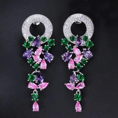 China Magazines TRENDY Tassel Fashion Beautiful Flowers Drops Beautiful Summer Earrings for sale