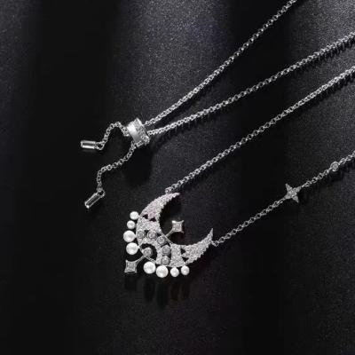 China New Product Vintage Moroccan Star And Moon Bead Necklace For Girls Wedding Gift Simple And Beautiful Event Lover Popular for sale