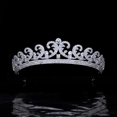 China New Crown Tiara Bride Zircon Jewelry Hair Aura Royal Kate Wedding Bridal Crown Princess for sale