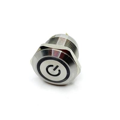 China Nickel Plated SS/Brass/Aluminum 19mm 4 Pin Maintained Function Stainless Steel Led Power Signal Self-Powered Switch for sale