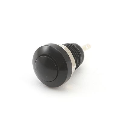 China 8mm Black 1A/250V 2 Pin Momentary Metal Push Button Momentary Switch for sale