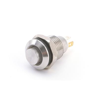 China Latching High Terminal 8mm Waterproof And Rustproof 1NO Locking Head 2 Metal LED Push Button Switch for sale