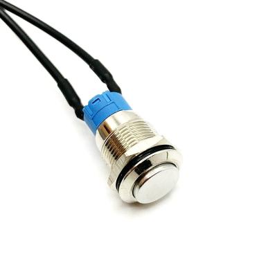 China Momentary / Latching High Key Nickel Plated Brass Metal Push Button With Black Cable For Electrical Use for sale