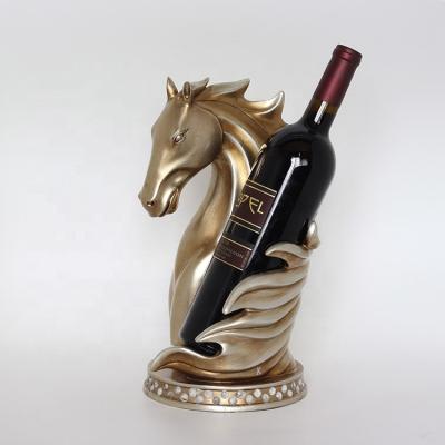 China Resin Horse Head Disposable Decorative Animal Wine Bottle Holders for sale