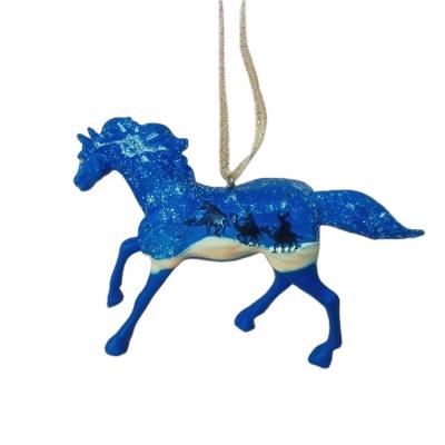 China Europe customized hanging type horse christmas ornament mini resin horse statue for sale for sale