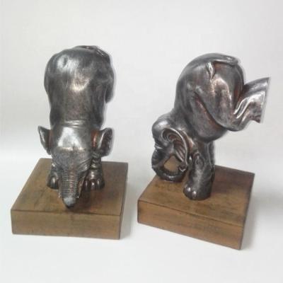 China China Animal Figurine Shaped Silver Custom Resin Elephant Bookend for sale