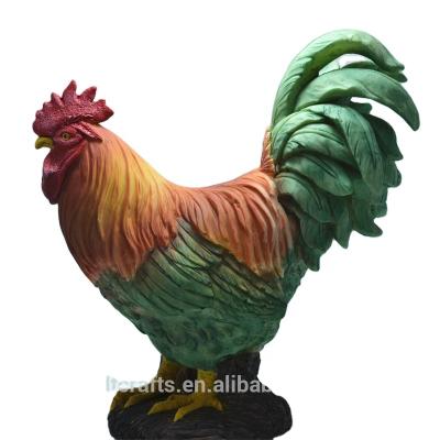 China Europe Decoration Rooster Statue Resin Cock Rooster Custom Home Figurine for sale