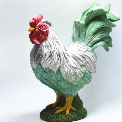 China Wholesale Custom Colorful Europe Polyresin Rooster Statue For Souvenir for sale