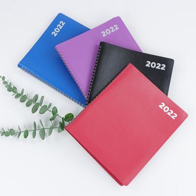 China Soft Cover B6 Spiral Custom Bulk Paper Eco-Friendly Planner 2022 Weekly Monthly Pajco Calendar Leatherette Notebook for Academic Year for sale