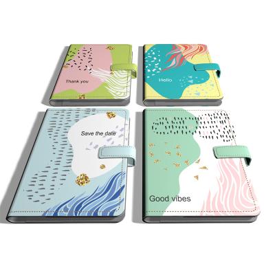 China Logo Printed Stationery Products Leather Journal Writing Notebook Magnetic Lined Notebook Binders for sale