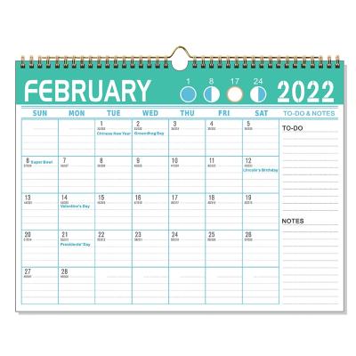 China Wall Calendar 2022 Convenient Hanging Note-Taking Holiday Wall Calendar 15x12 Inch for sale