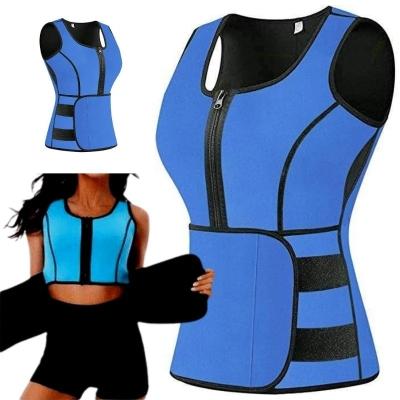 China Women Neoprene Body Shaper Weight Loss Waist Trainer Sauna Vest With Antibacterial Zipper for sale