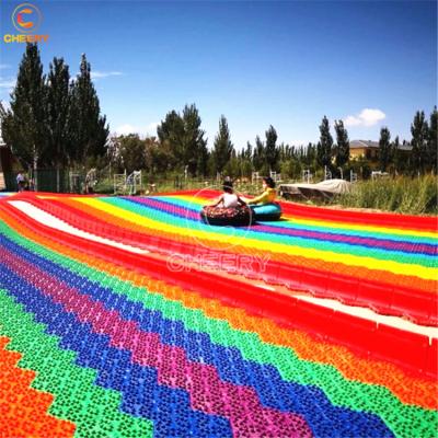 China New PE Playground Amusement Park Equipment Rainbow Commercial Outdoor Slide Kids Plastic Slide for sale