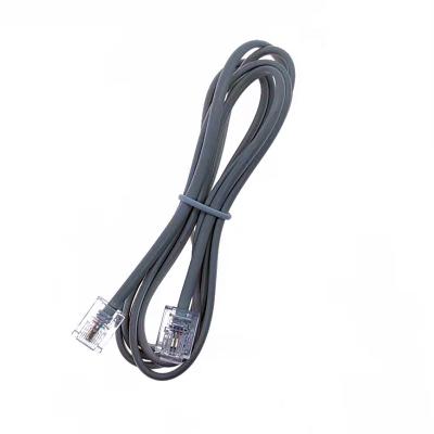 China Indoor Telephone Connection Telephone Patch Attach RJ11 6P2C Telephone Cable Factory 21A0001785 RJ 11 6P2C Hanrico Black NC / White; GUA CE/ROHS/ISO9001 Indoor for sale