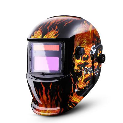 China DEKO MZ224 Electric Flame Helmet for Welding Appliance 4 Arc Sensors Auto-Darkening Household Work Solar Powered Welding Helmet 11.8 x 8.7 x 8.5 inch for sale