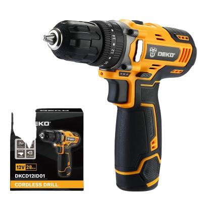 China DEKO DKCD12ID01-H5 Cordless Drill 18+3Torque Battery Cordless Impact Drill 12v Power Drill Setting 0-1350rpm DKCD12ID01-H5 for sale