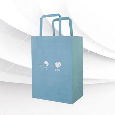 China Custom Printing Pattern Logo Wholesale Blue Packaging Paper Eco-friendly Factory Recyclable Bags Gift Bag Paper Handbag for sale