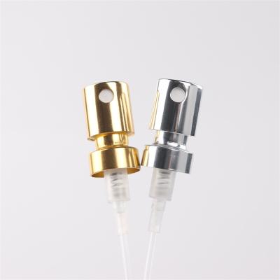 China Non Spill 15mm Mist Spray Nozzle Bottle Crimp Dispensing Pump Spray Anodized Aluminum Perfume Sprayer for sale