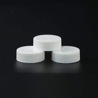 China Non Spill Plastic White Line Pattern China Supplier PP Screw Cap Flat Surface Cover for sale